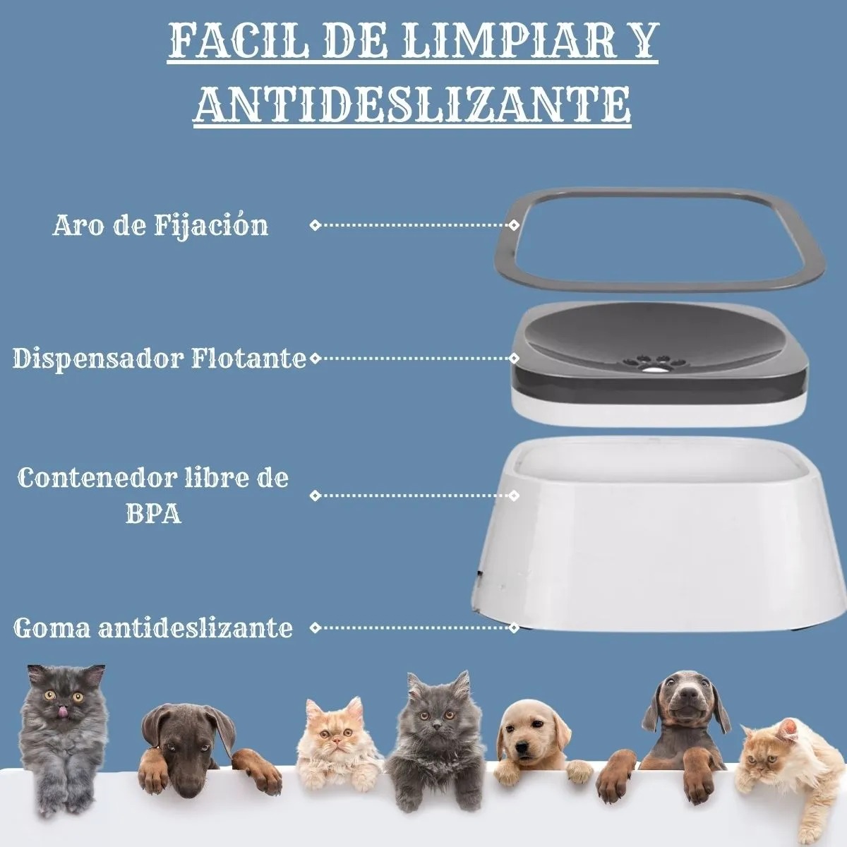 BEBEDERO DE AGUA DEMASCOTAS ANTIDERRAME - Imagen 5